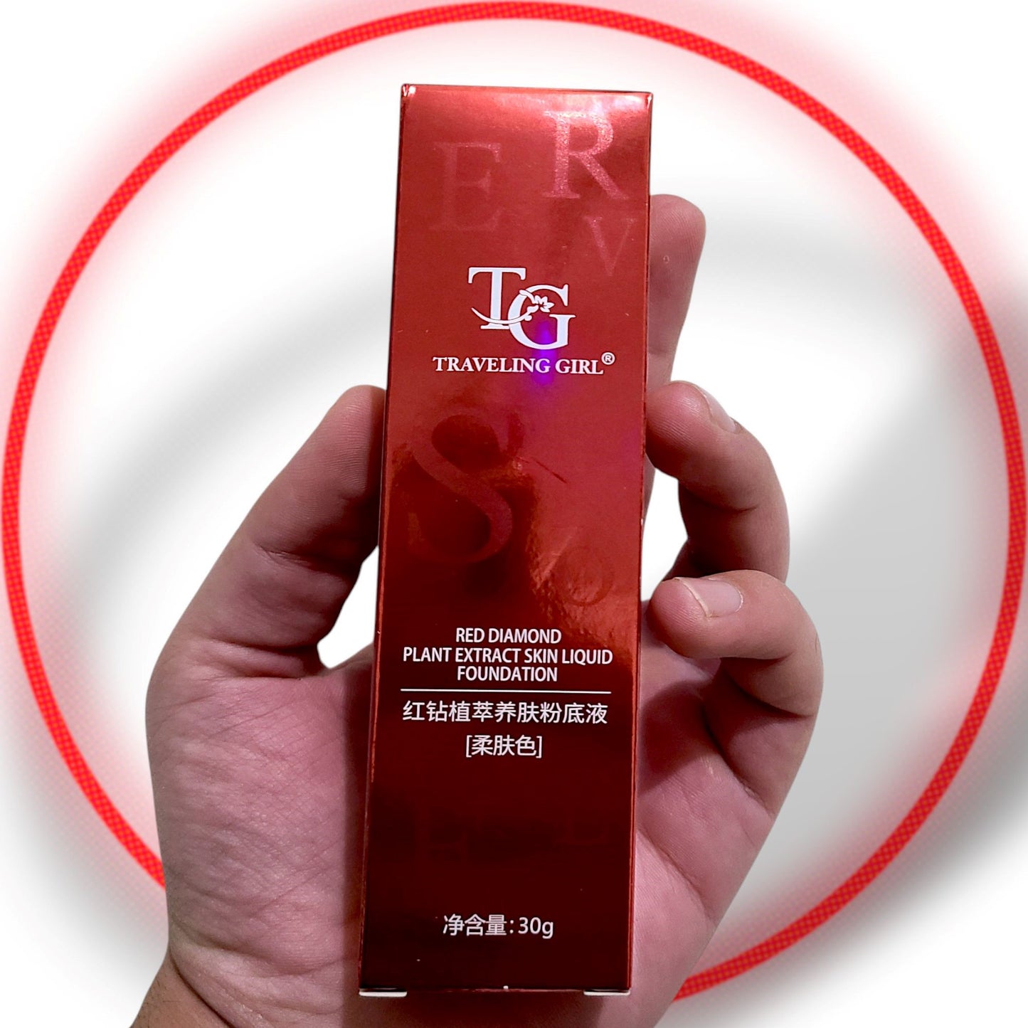 Traveling Girl Red Diamond Plant Extract Skin Liquid Foundation – 30g | Long-Lasting Full Coverage