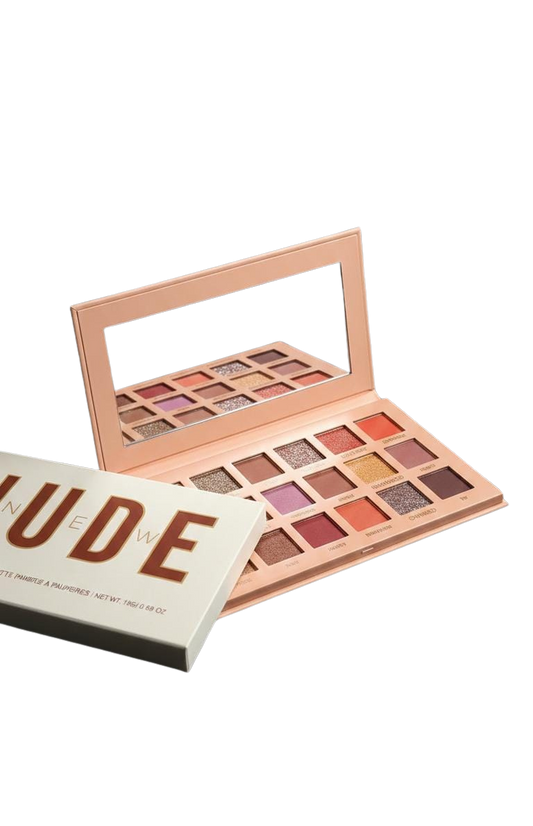 Nude 18-Color Eyeshadow Palette – Matte, Shimmer & Glitter Shades | Long-Lasting & Highly Pigmented