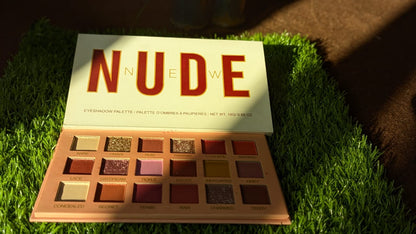 Nude 18-Color Eyeshadow Palette – Matte, Shimmer & Glitter Shades | Long-Lasting & Highly Pigmented