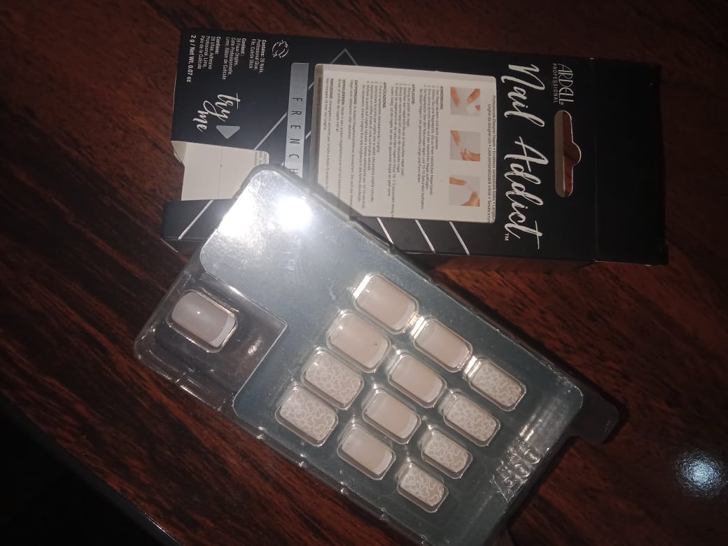 Ardell Nail Addict Press-On Nails | French Nude & Lace Design | Salon Finish at Home